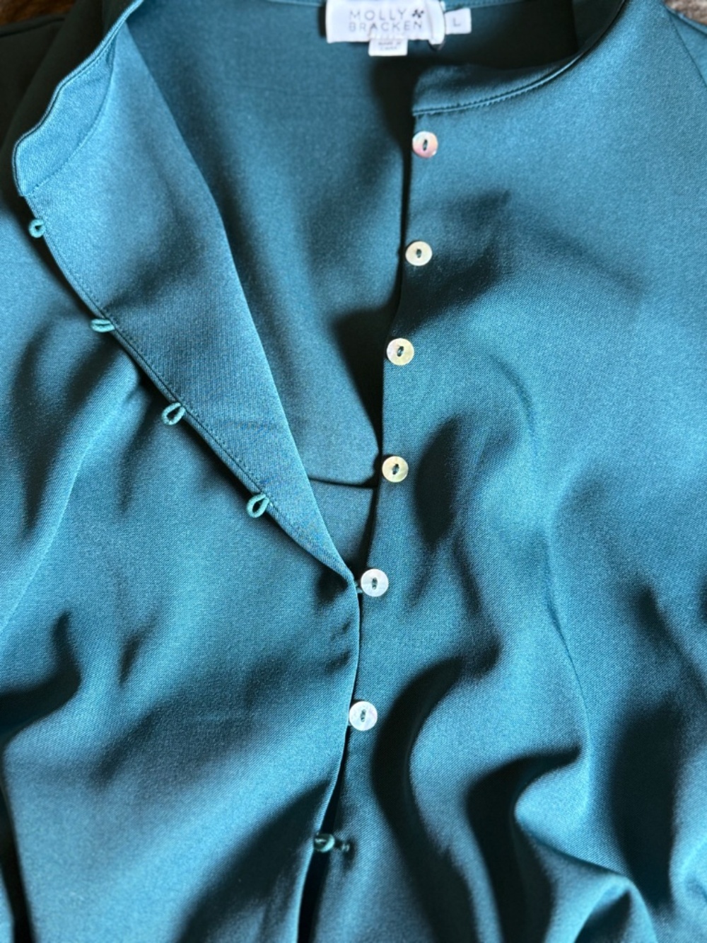 NWT Boutique Brand Molly Bracken Teal Dress BEAUTIFUL (LG) - Picture 14 of 16